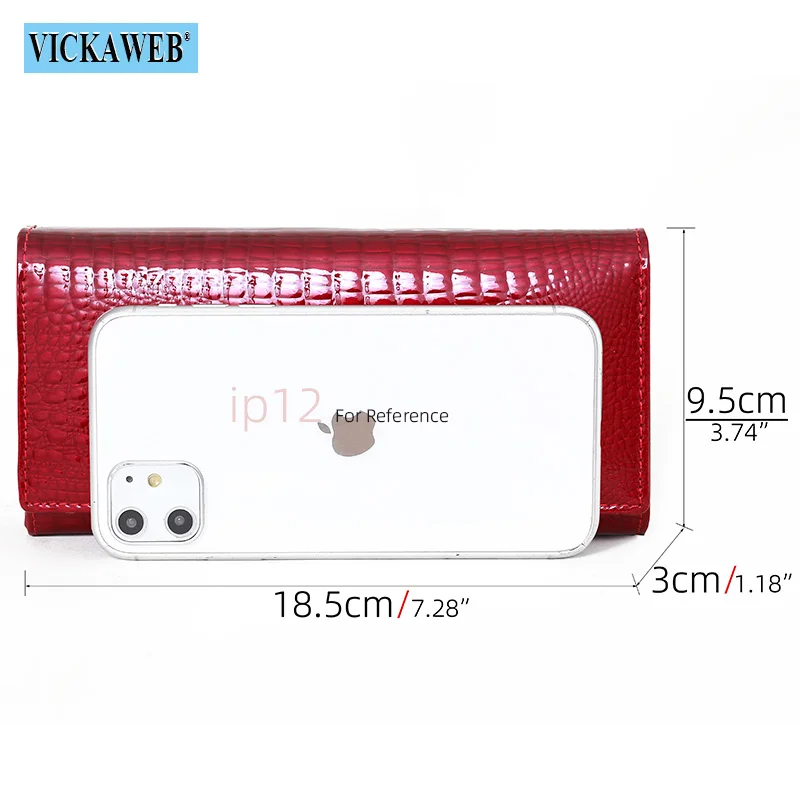 Free Gift Women Wallet Golden Logo Magnetic Snap Leather Female Long Clutch Ladies Fashion Zipper Purse Crocodile Money Bags