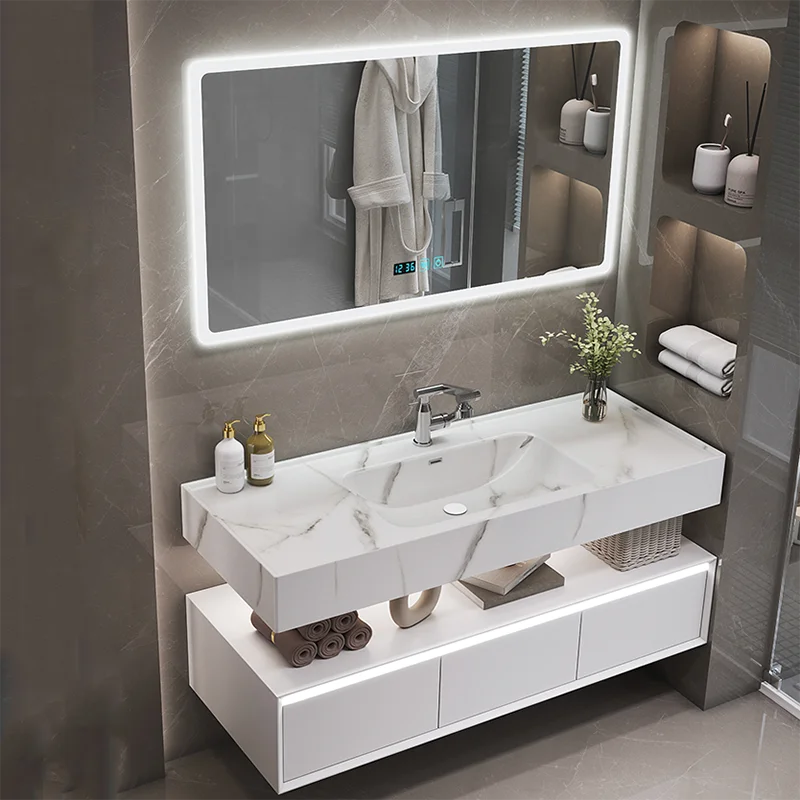 

Cabinet Waterproof Unique Organizer Large Mirror Drawers Bathroom Cabinet Storage Wooden Modern Vestidores Unique Furniture