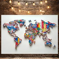 1pc vivid international flag background - colorful world map, suitable for festivals, events and theme parties, event background 2