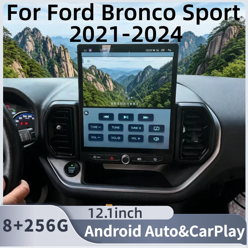CarPlay Android 14 Car Radio Multimedia Video Player Auto Stereo For Ford Bronco Sport 2021-2024 DSP GPS Navigation Dual Systems