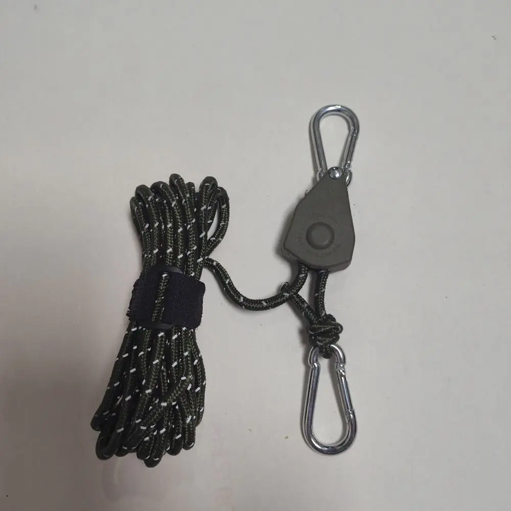 4mm*2m Camping Tent Tie Down Rope Multicolors Reflective Tightener Fastening Pulley Ratchet Hangers Awning Wind Rope Hook