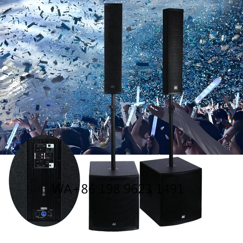 

4x5 Inch Column Speaker System 15 Inch Active Subwoofer DJ Speaker Set Professional Stage Audio Equipment for Church Party Event