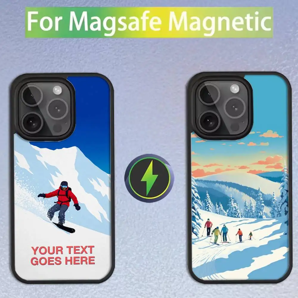 

Ski Snowboard Sport Phone Case For iPhone 16,15,14,13,12,11,Pro,Max,Plus,Mini,SE Magsafe Magnetic Wireless Charging