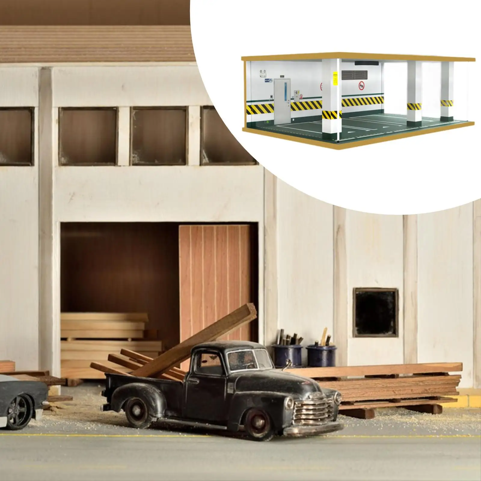 Multifunctional Practical Storage Toy Car Display Case with Clear Acrylic LED Triple Bay Garage for Models