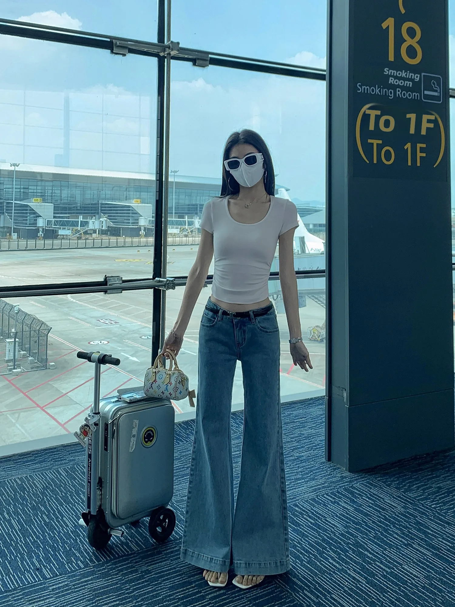 

Джинсы-брюки Mulvan с низкой талией, женские удлиняющие ноги, потайное устройство, повседневные хлопковые летние джинсы свободного покроя на молнии