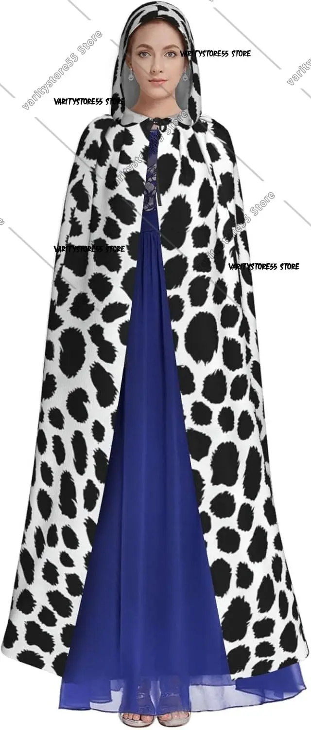Black Leopard Print Print Unisex Hooded Cape Perfect For Halloween Role Play Costumes