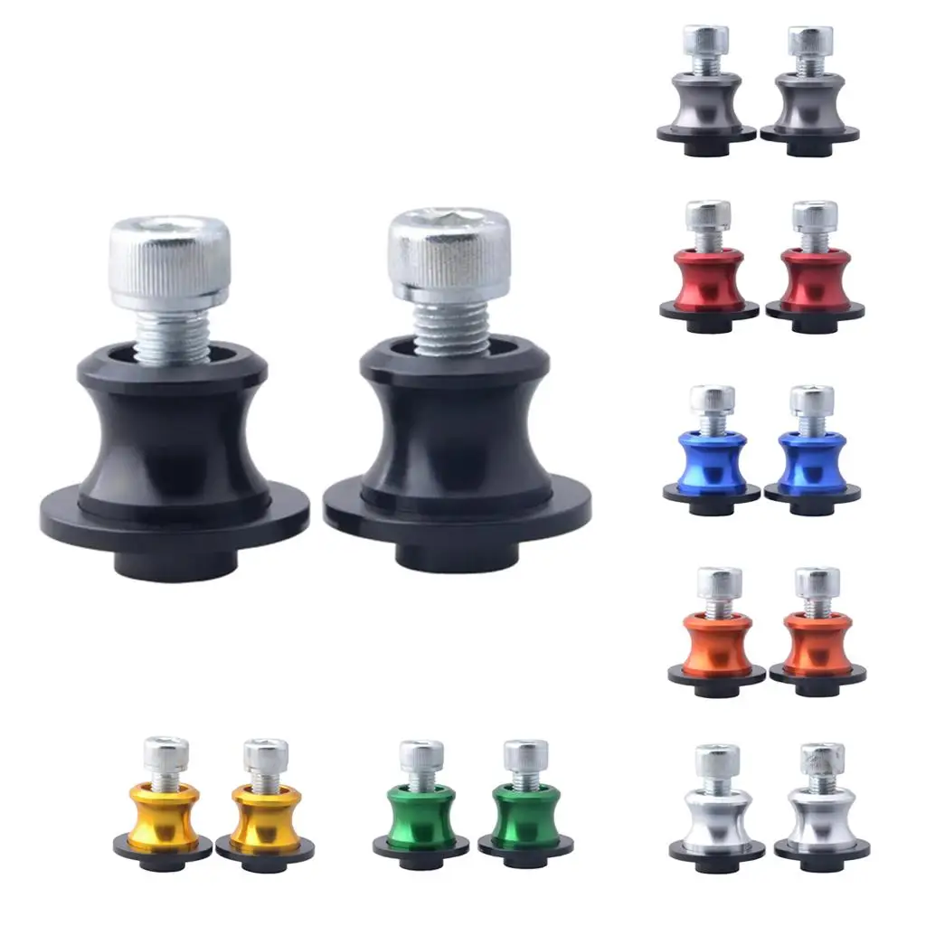 Pack of 2 10MM Motorcycle Swingarm Spools Sliders Screw CNC Swing Stand