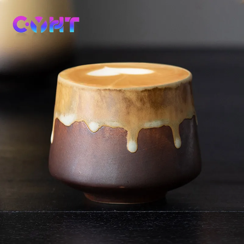 Creativity Retro Mug Japanese Coffee Shop Drinkware Gradient Ceramics Tea Cup Office Afternoon Tea Coarse Pottery Coffee Cup