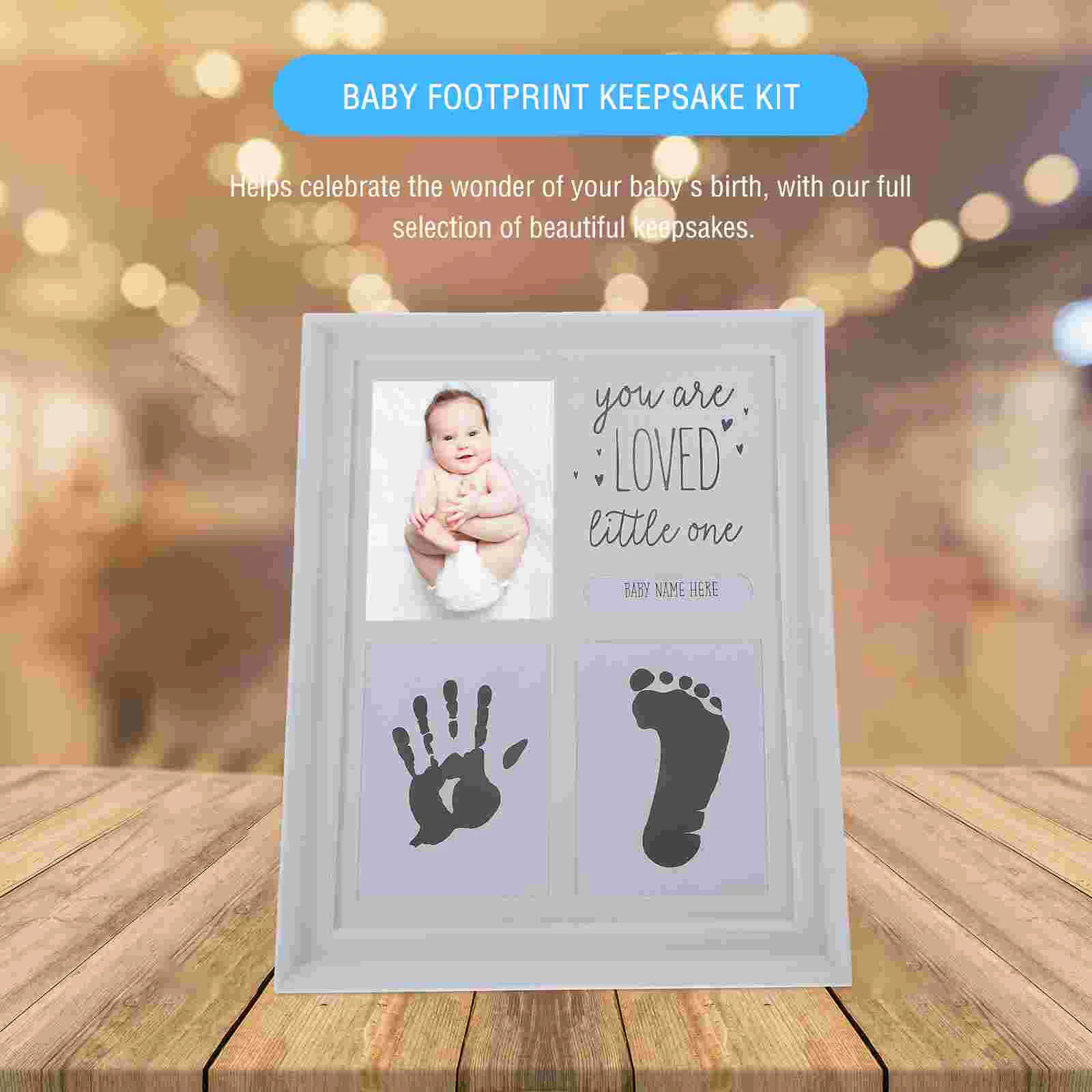 Suite Hand Foot Inkpad Photo Frame Baby Picture Frames Infant Handprint Keepsake Plastic Footprint