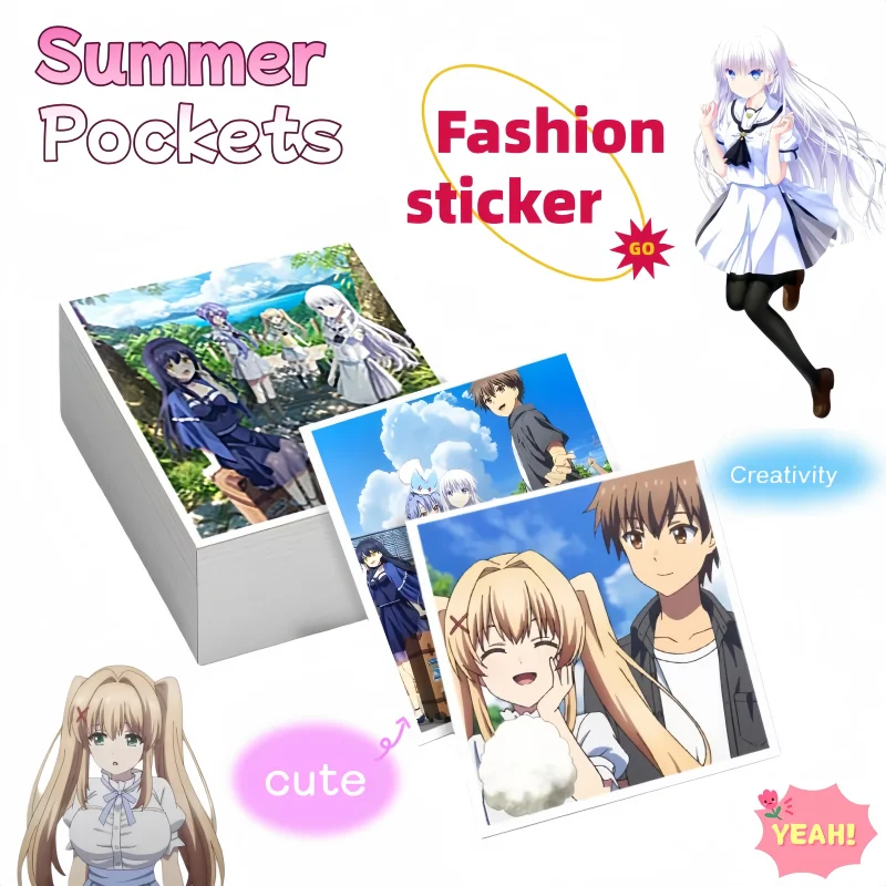 

Наклейки Summer Pockets, милые мультяшные аниме-персонажи, персонализированные и модные, коллекция аниме, игрушки для мальчиков и девочек, подарок на день рождения