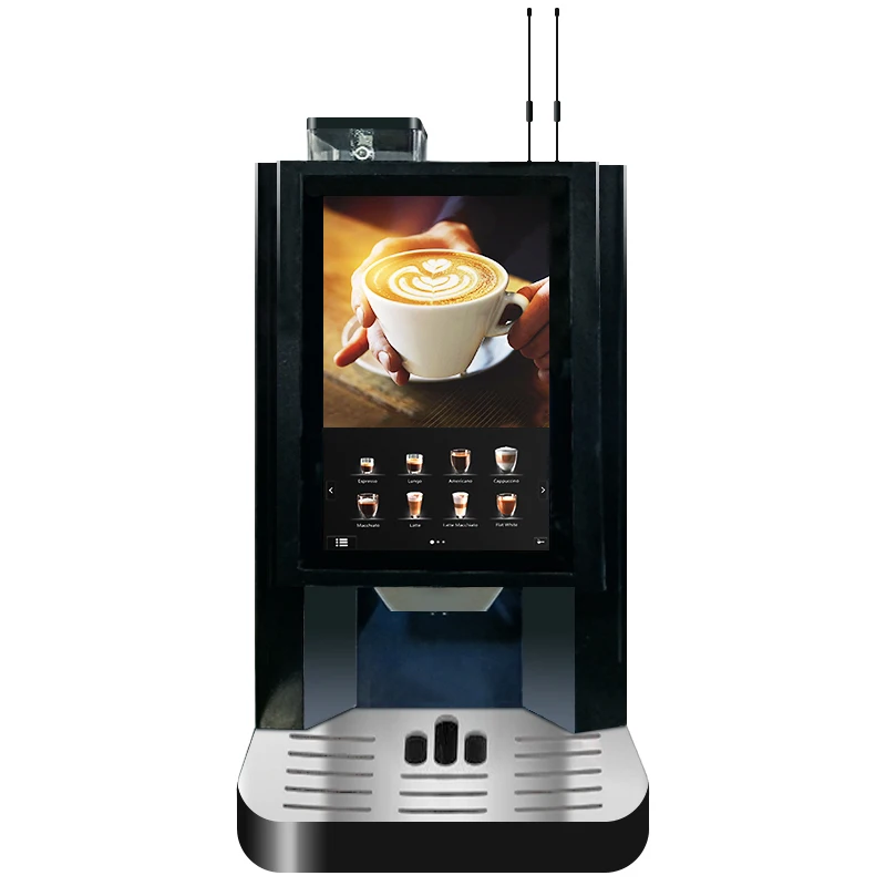 

Fully Automatic Intelligent Multifunctional Electric Stainless Steel Touch Screen Display Espresso Coffee Vending Machine