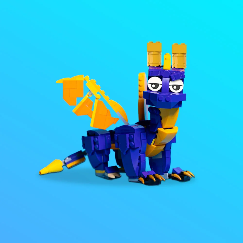 MOC Reignited Spyro Model Building Blocks Game Cartoon MINI Dragon Little Dragon Spyro Activity Figure Assembling Brick Toy Gift