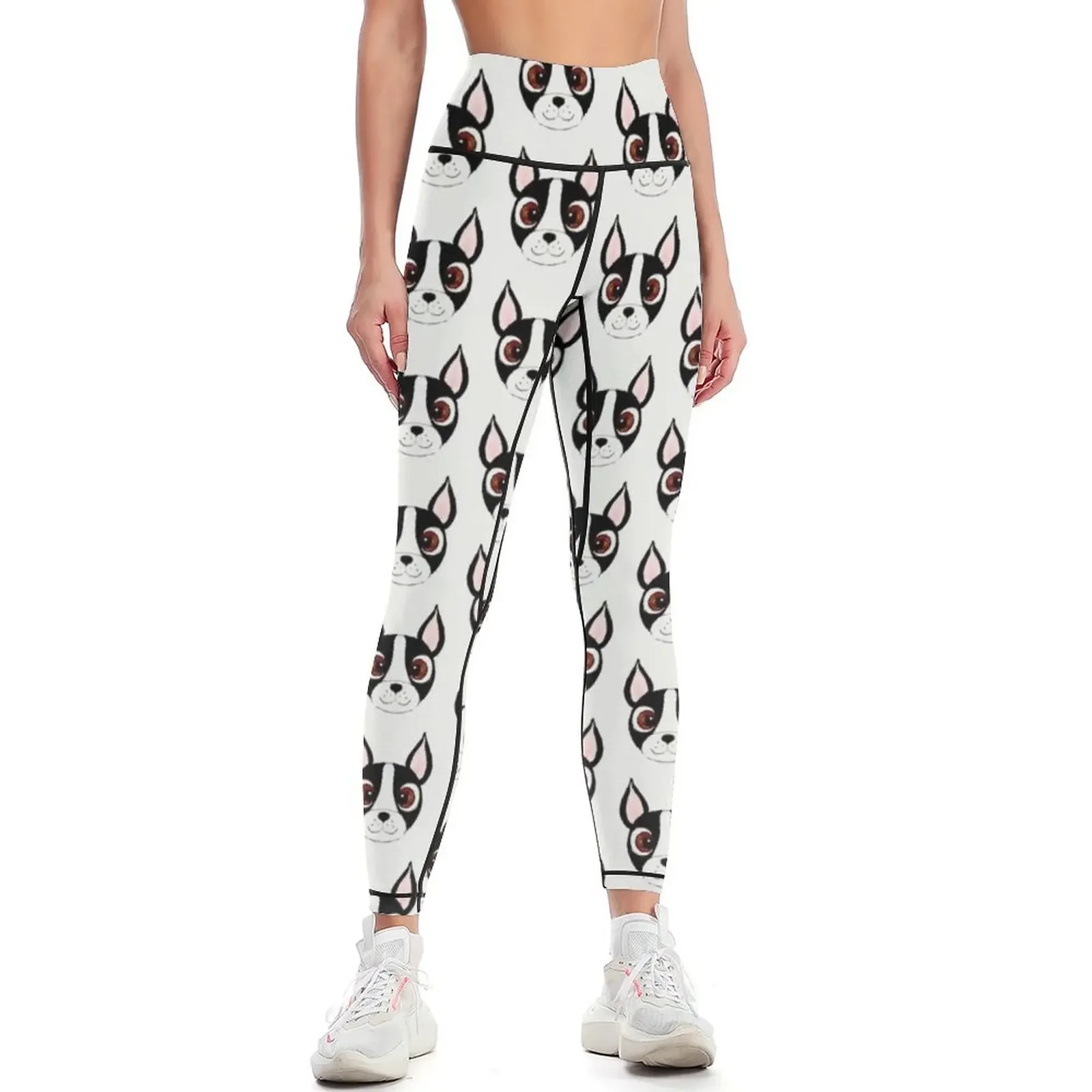 

Boston Terrier Cartoon Leggings sports tennis for Sweatpants sportswear gym Women's gym Womens Leggings