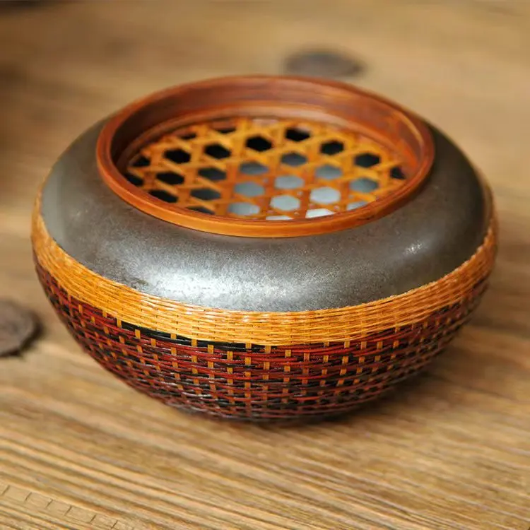 

Bamboo Woven Woven Tea Basin Jianshui Tea Cylinder Zen Tea Ceremony Utensil Accessories Teaware Teapot Bearing Tea Ceremony