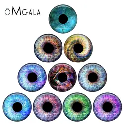 In Pairs Mixed with 8mm 10mm 12mm 20mm 25mm Round Dragon Eyes Glass Cabochon Flatback Photo Cameo DIY Accessories