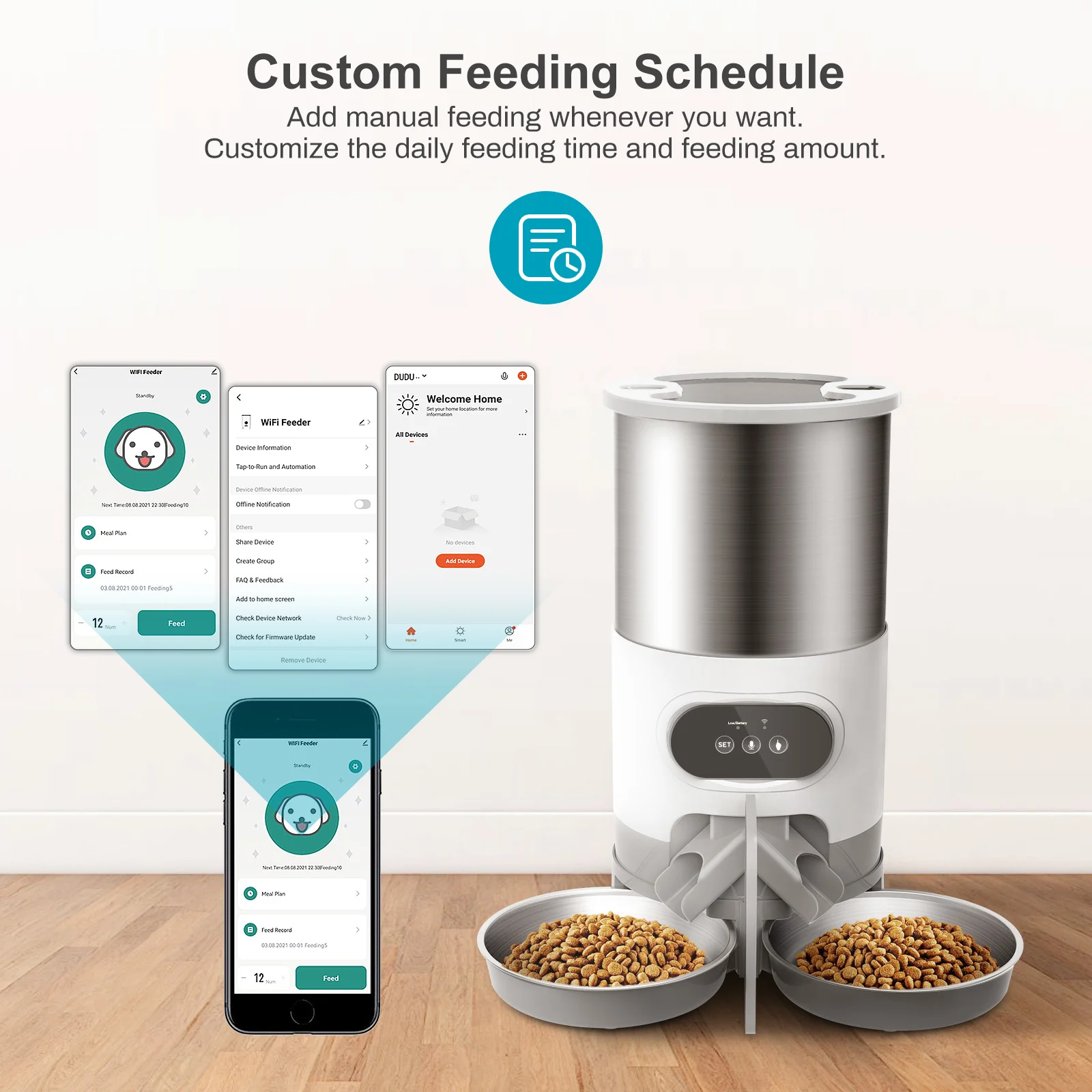 

3/4.5/6L Tuya APP Smart Pet Feeder Cat Automatic Feeder WIFI Voice Timing Quantitative Food Dispenser For Dog Feeding Supplies