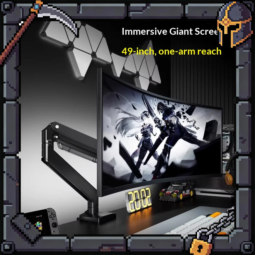 Brateck E600 Display Bracket Pneumatic Core Five-Axis Linkage Computer Display Screen Bracket Split Quick Assembly For Gifts