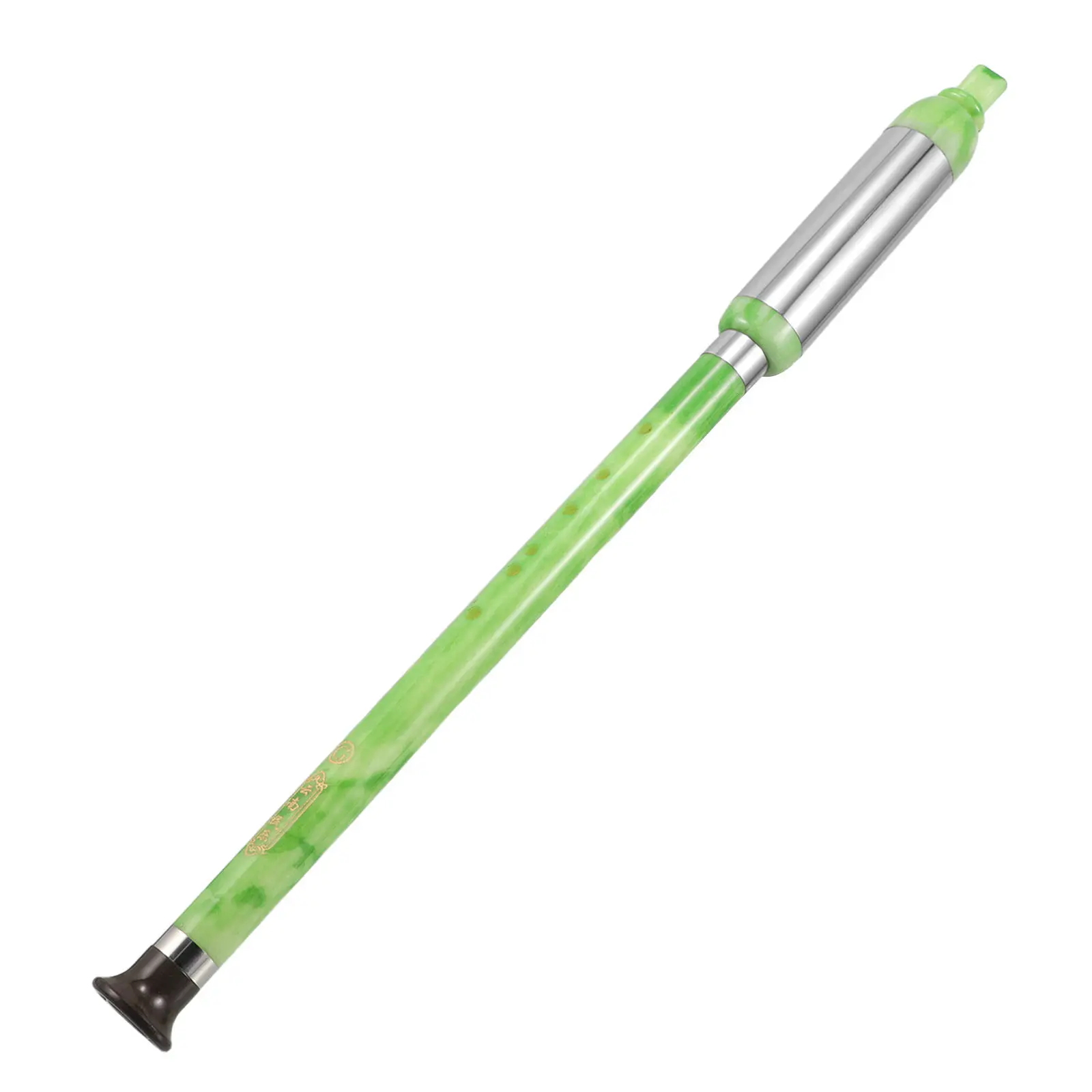 Vertical Bawu Flute Green Color Traditional Chinese Musical Instrument Beginner's Easy Play G Key for Music Lovers Bawu