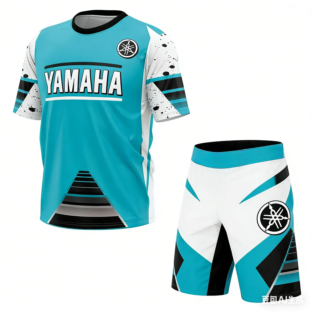 New Summer YAMAHA Men Women Motorcycle Riding T-shirt set Loose Breathable Quick Drying Off-Road Racing Suit Sports T-Shirt - Image 5