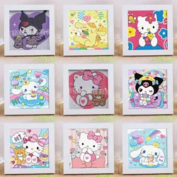 Pintura de diamantes de Anime Hellokitty, lindo palo Sanrio Kuromi, bordado de diamantes, juguete interactivo personal, regalo para niños, nuevo