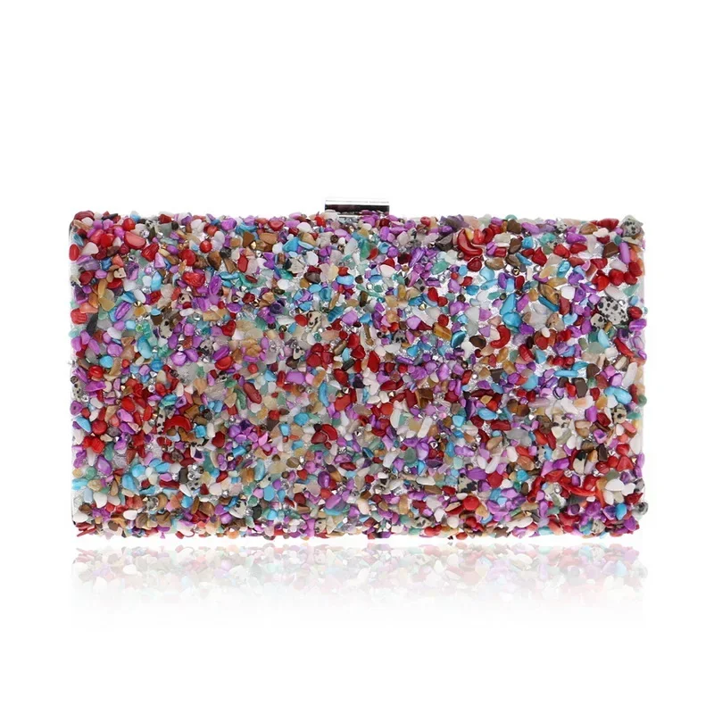 

Colorful Acrylic Stoned Clutch Ladies Luxury Evening Purse Fashion Little Handbags Formal Party Dress Match Envelope Handbags