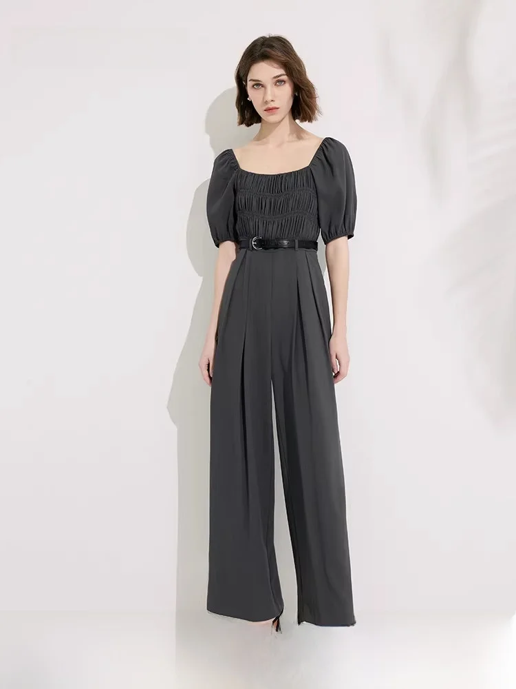 

Meeetro Faionable Straight Leg One-Piece Summer 2025 Women's Suit High Waist Wide Leg Pants Long Pants Pure E-commerce