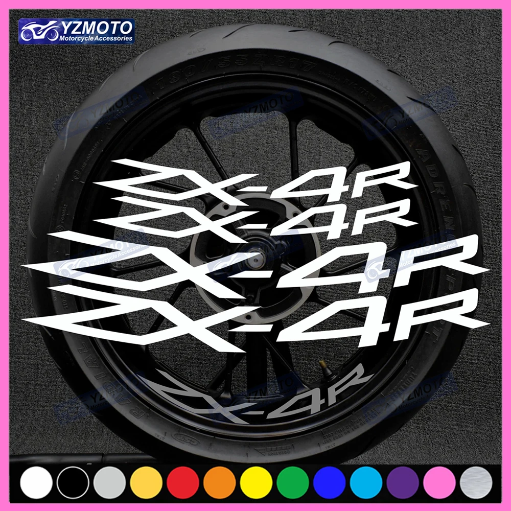 

For ZX-4R ZX4R ZX4R Motorcycle 17 Inch Front And Rear Racing Wheel Stripe Sticker Wheel Decorative Decal Reflective Rim Stickers