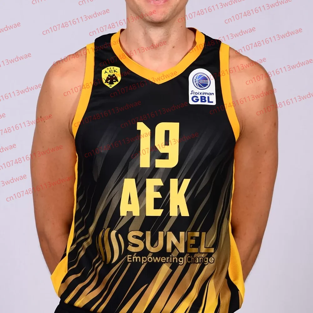 طقم جيرسي رياضي لكرة السلة اليونانية سريع الجفاف AEK BC جيرسي كرة السلة جيرسي كرة السلة #6