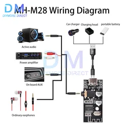 MH-MX28 Wireless Bluetooth 5.1 MP3 Audio Receiver Module Lossless Decoder Board Low Consumption Amplifier Module