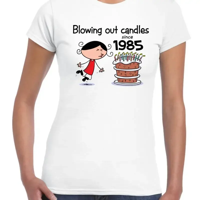 Blowing Out Candles Since 1985 40Th Birthday T Shirt Present Size S Xl
