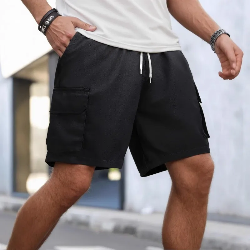 New Fashion Work Shorts Multi-pocket Men's Summer Tide Loose Wide-leg Sports Casual Shorts Men Clothing