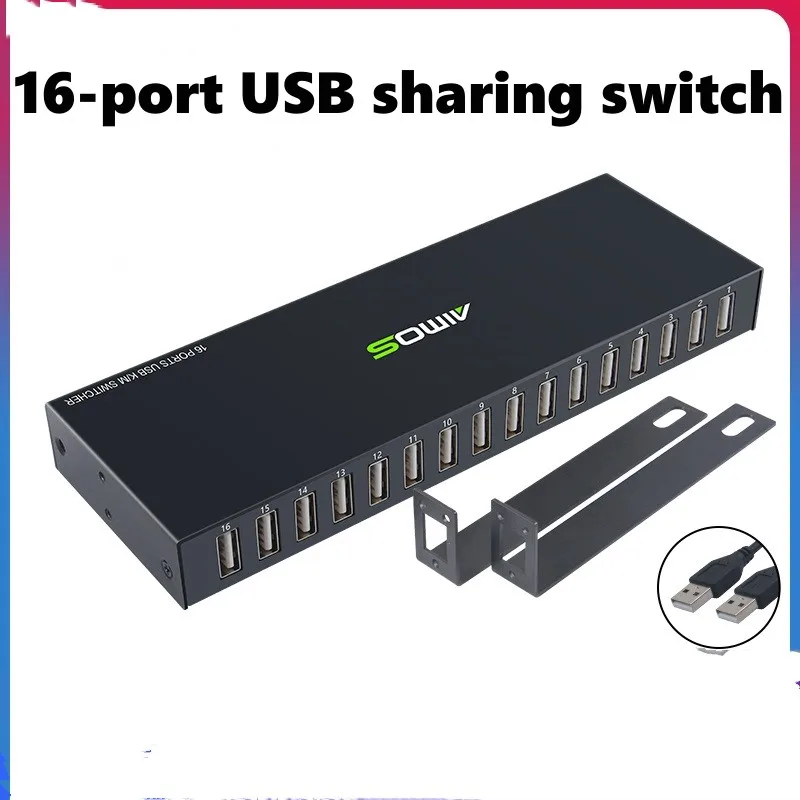 

Новый USB 2,0 переключатель KVM, переключатель, разделитель для 16 ПК, совместное использование принтера, клавиатуры, мыши, KVM 4K, USB-переключатель, видео дисплей