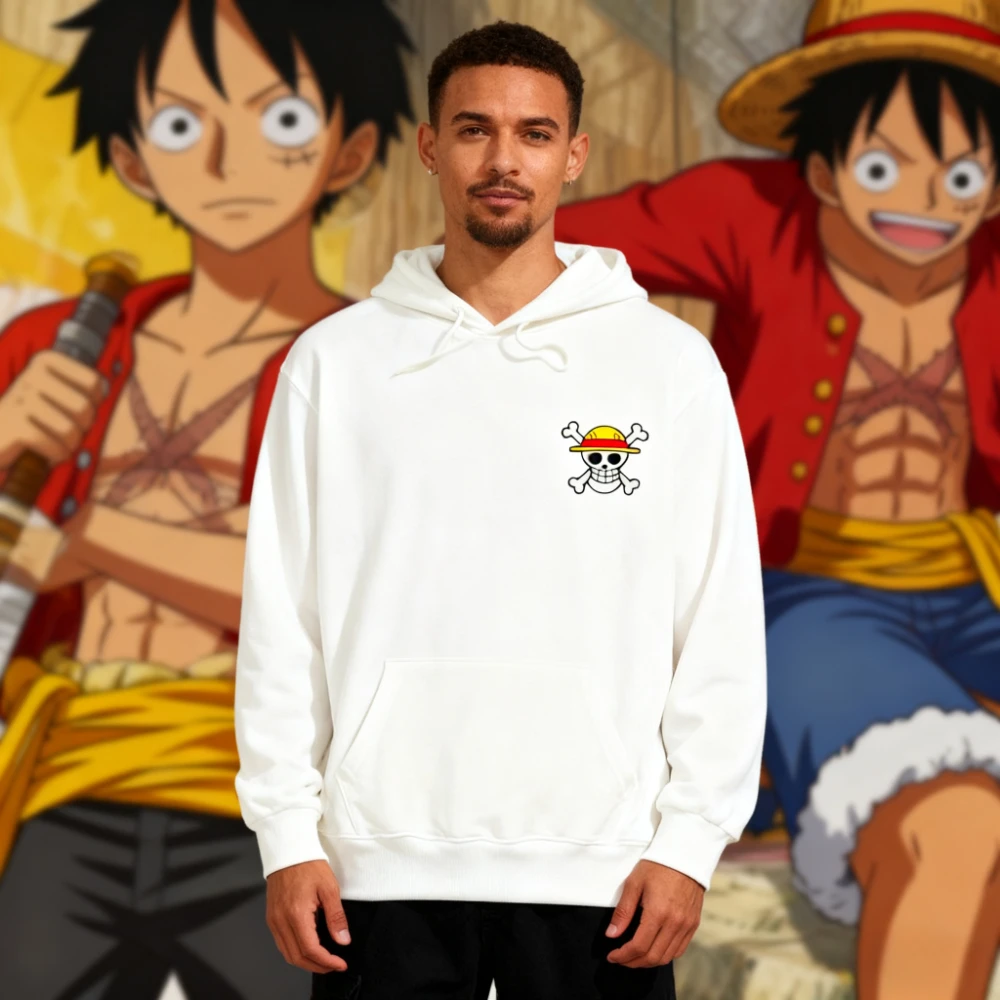 

New One Piece Collaboration Hoodie, Japanese Anime Print, Men's and Women's Autumn and Winter Student Pure Cotton Loose Clothing