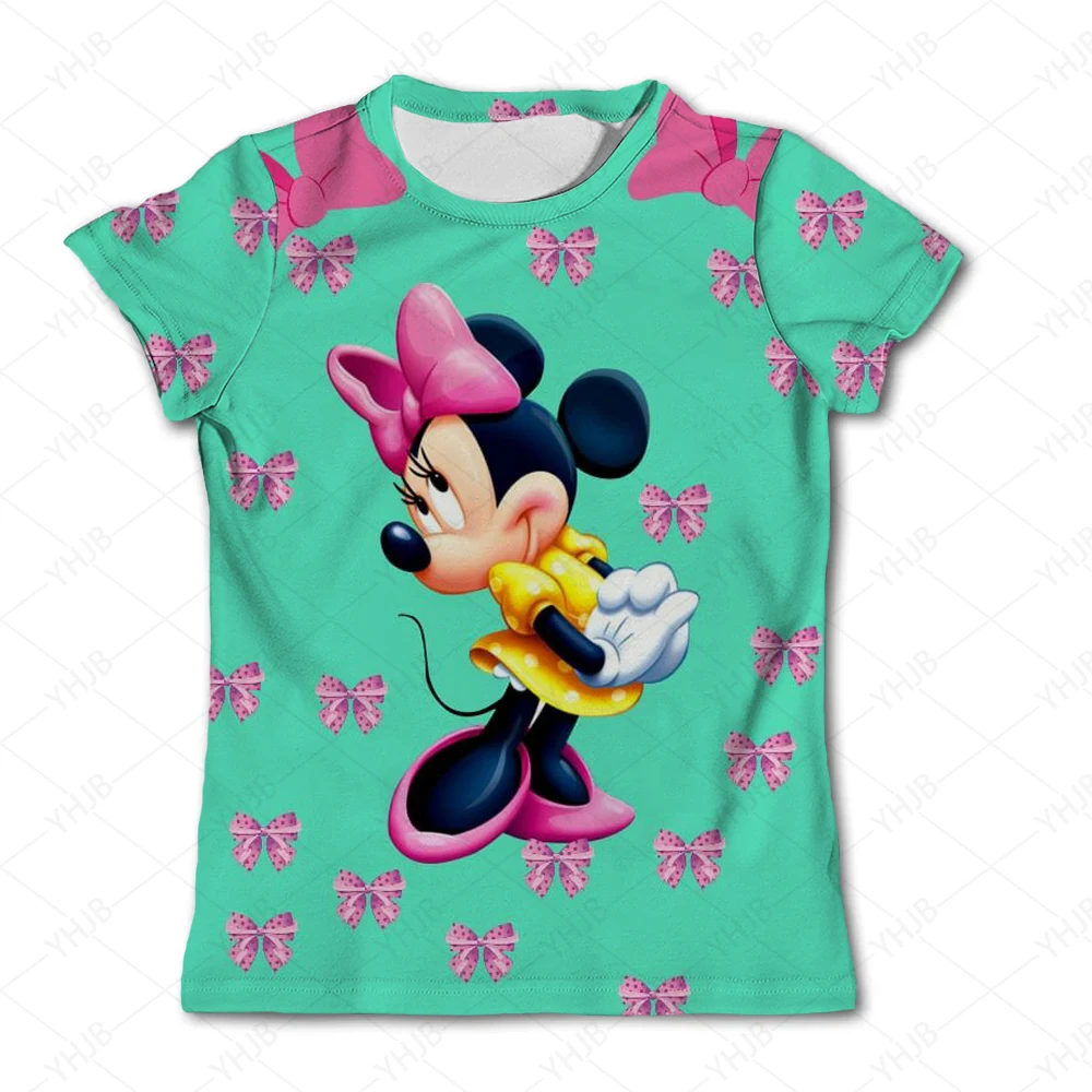 Mode Mädchen Kleidung lässig Punk Cartoon Disney Mickey Mouse 3d gedruckt T-Shirt Anime Muster T-Shirt Kawaii Kinder T-Shirt