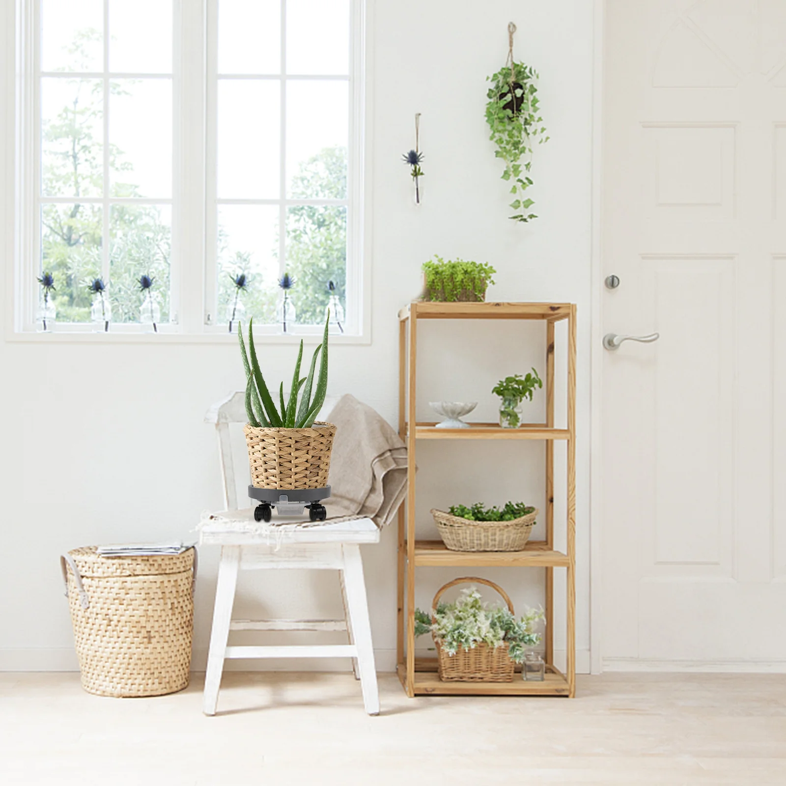 1pc Roll Wheel Flowerpot Water Storage Thickened Movable Plant Pot Base Bonsai Garden Bottom Tray Home Plant Pot Tray