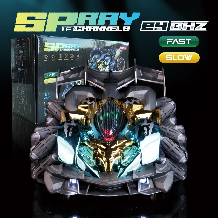 4Wd Drive Remote Control Car Chariot Spray Stunt Racing 2.4g Gesture Sensor All-Terrain Outdoor Drift Kidsren's Toy Car Model