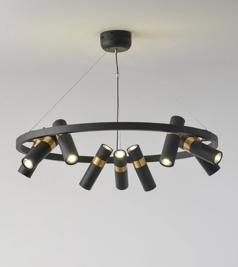 Art Chandelier Black Metal GU10 Bulb Pendant