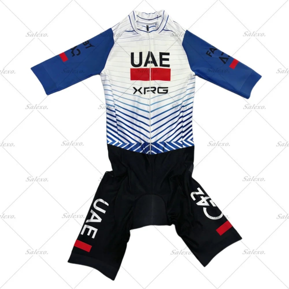 

UAE One Piece Men's Triathlon Suit Skinsuit Short Sleeve Summer Racing Jumpsuit Cycling Running Tights Mono De Ciclismo Hombre