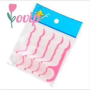 

50 pcs Disposable Oral Gum Teeth Clean Care Floss Thread Dental Nylon Wire Flossers Plastic Tooth Picks