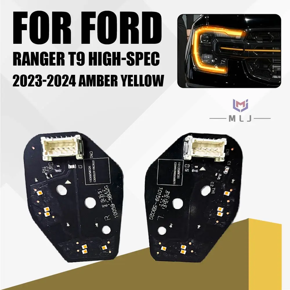 フォード・レンジャーt9ハイスペック2023-2024アンバー新型led-drlチップヘッドライトデイタイムランニングライトターンライトソースチップカーライト