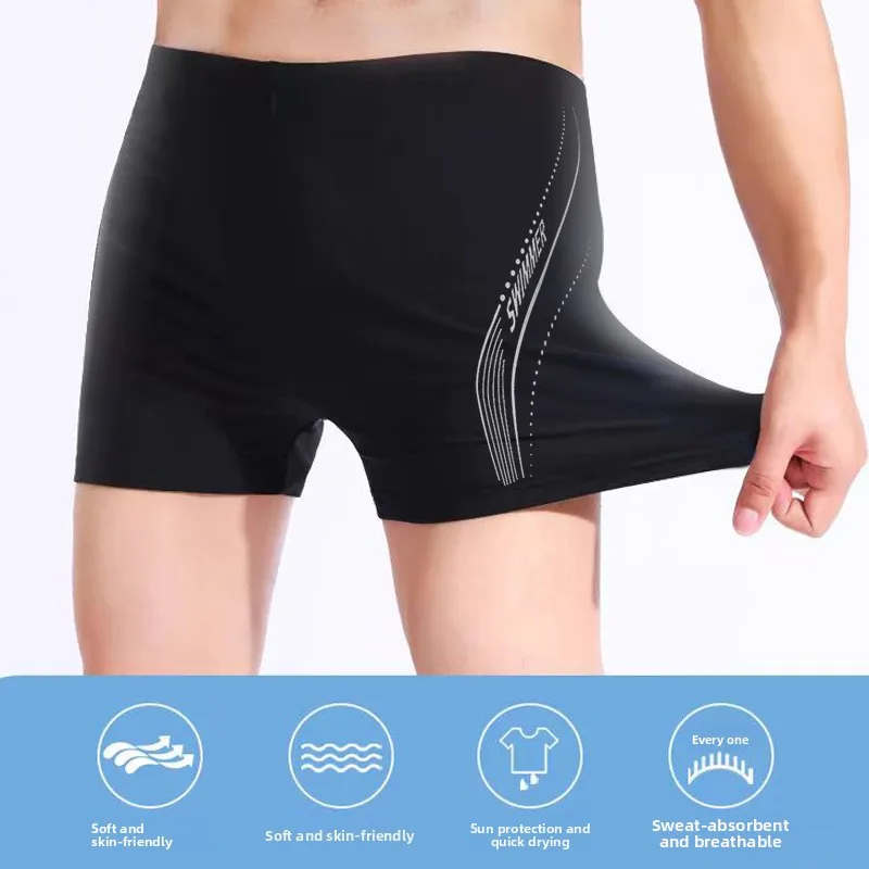 Professional Mens Swimwear Square Leg Quick Dry Swim Trunks for Beach Hot Spring image 4