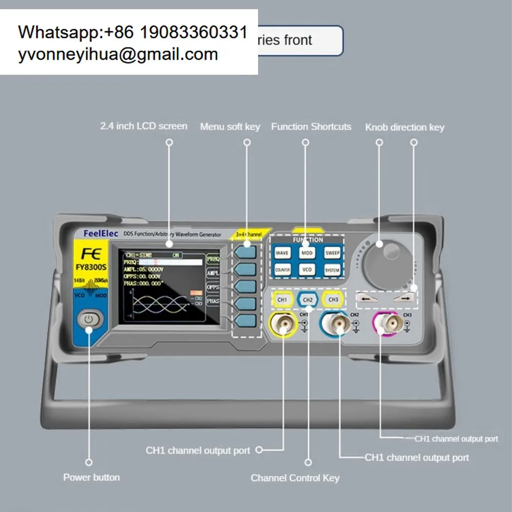 FY8300S 20M 40M 60M 3 Channel DDS Function Signal Arbitrary Waveform Generator 4 TTL Frequency Sweeper Output Meter Counter
