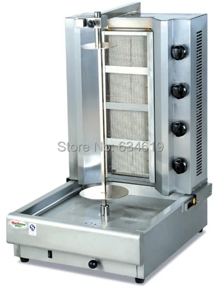 

Commercial Stainless Steel Lpg Gas Doner Shawarma Machine, Propane Bbq Kebab Gas, Four Burners Broiler For Rotisserie