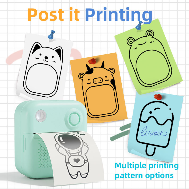  Thermal Laber Printer MINI Wirelessly BT 203dpi Photo Label Memo Wrong Question Printing With USB Cable Imprimante Portable 
