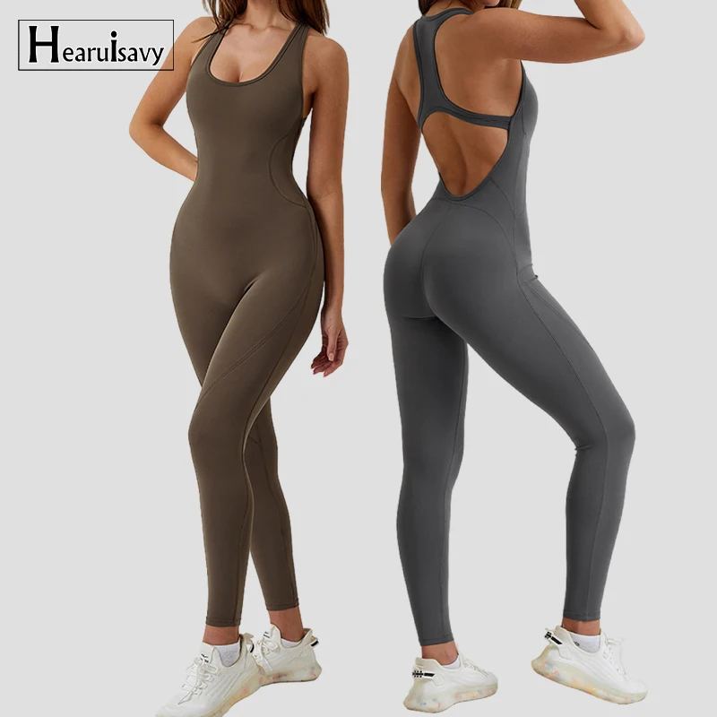 Gym Set Women Sports One Piece Suit Training Yoga Clothes Women Fitness Rompers Stretch Sports Jumpsuit Female Workout Bodysuits