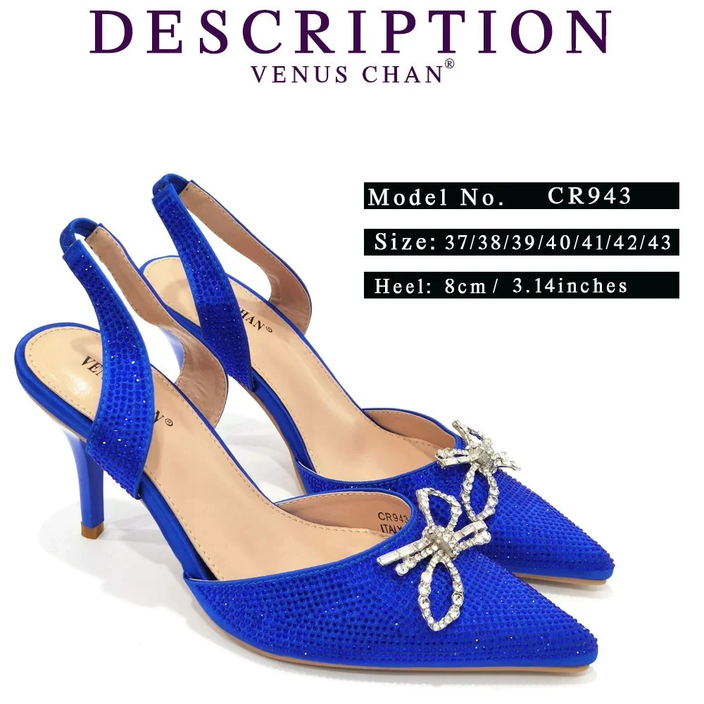 2024 neueste ins Stil blaue Farbe elegante High Heels Nigeria beliebtes Design afrikanische Damenschuhe passende Tasche Set