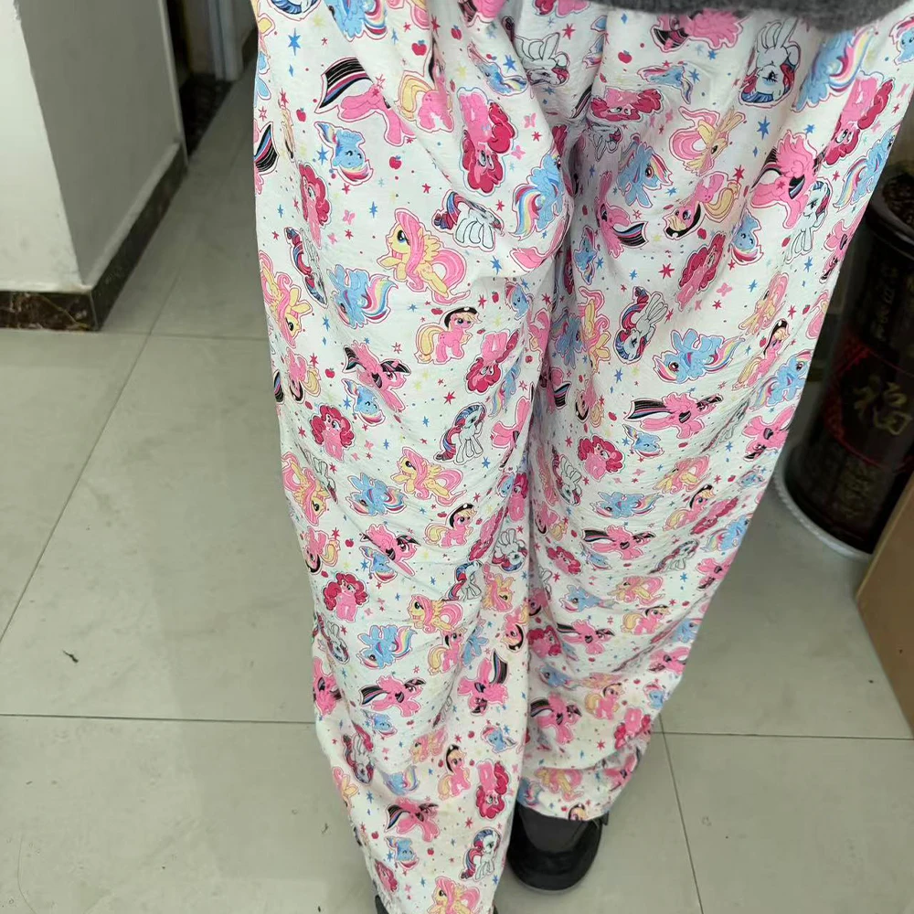 

Cute My Little Pony Pajama Pants Anime Lady Thin Cartoon Printed Long Pants Loose Leisure Homewear Student Pajamas Girl Gif
