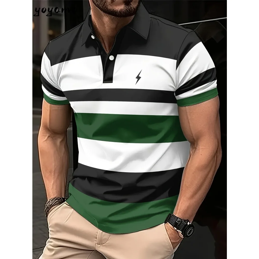 

Fashion 3D Men's Polo Short Sleeved Summer Breathable Men's Top Trendy Versatile Men's Clothing Casual Loose Men's Polo Clothing