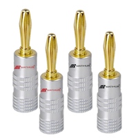 4pcs Matihur banana plug 24k gold plated GD Amp   gold plated copper OFC 4mm plug  Audio amplifier speaker plug terminal
