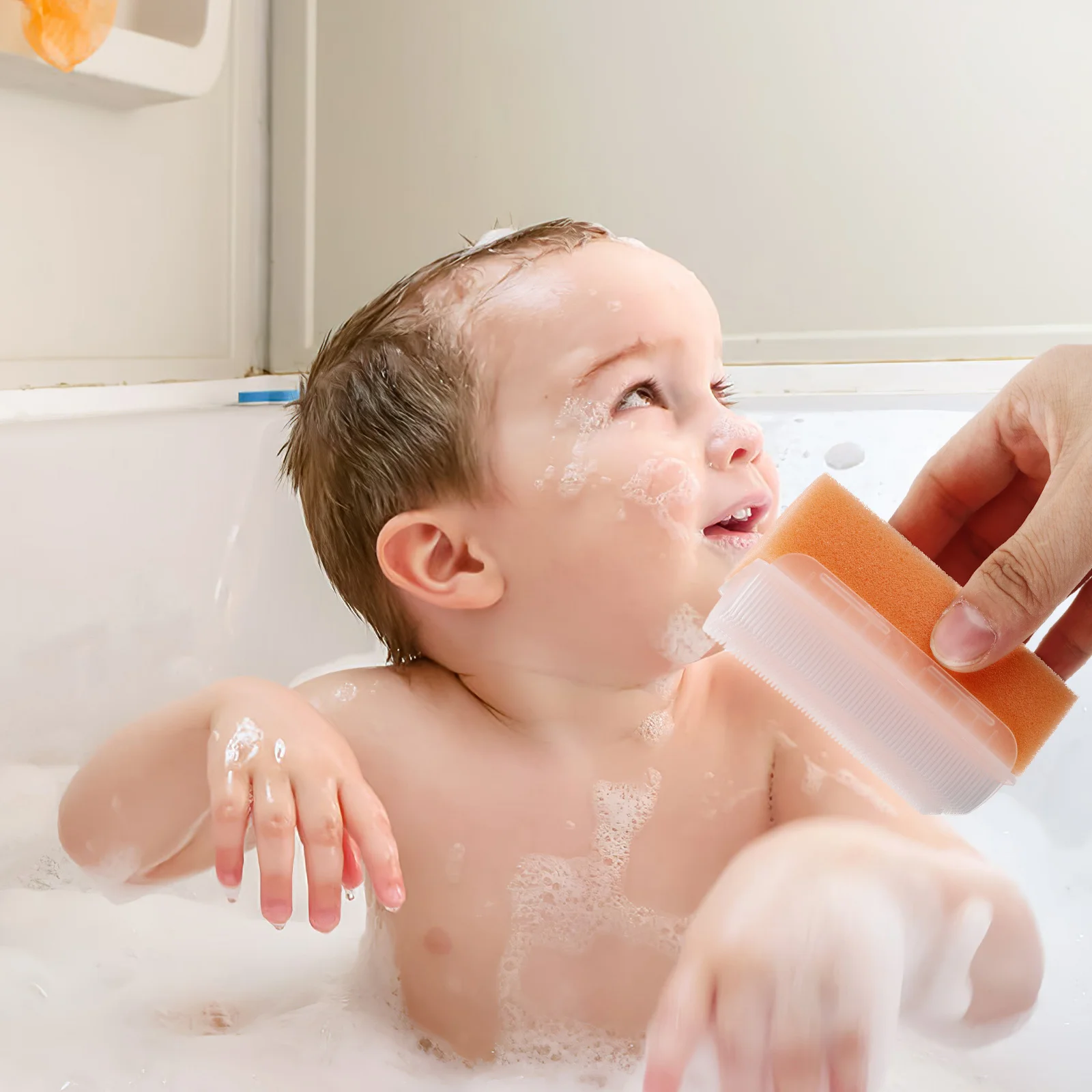 

2pcs Sensory Brush For Kids Soft Baby Bath Sponge Gentle On Sensitive Skin Stimulates Finger Dexterity Hand Eye Coordination